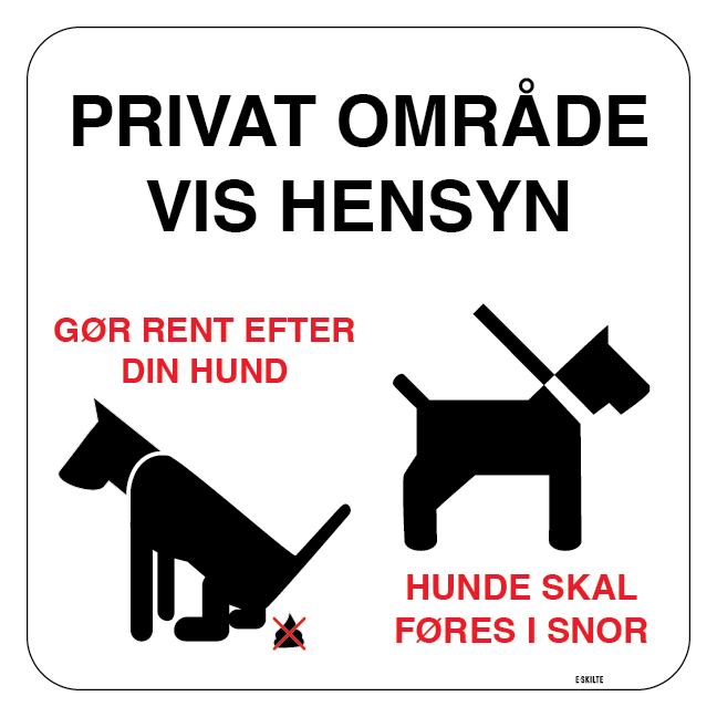 Privat område vis hensyn. Skilt