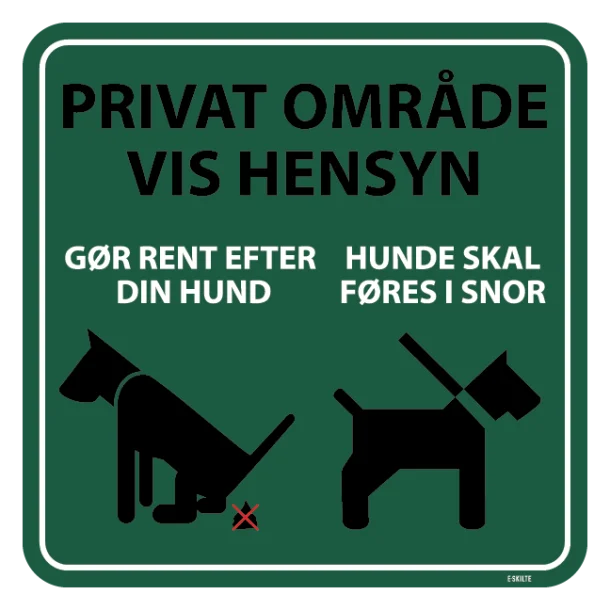 Privat område vis hensyn. Skilt