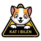 Kat i bilen skilt Smilende kat