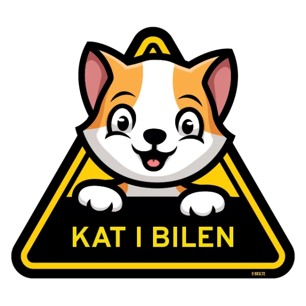 Kat i bilen skilt Smilende kat