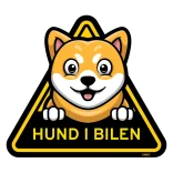 Hund i bilen skilt Shiba