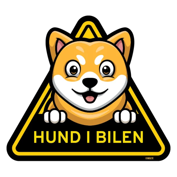 Hund i bilen skilt Shiba