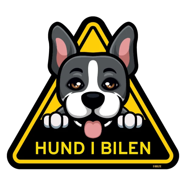 Hund i bilen skilt Hund rækker tunge