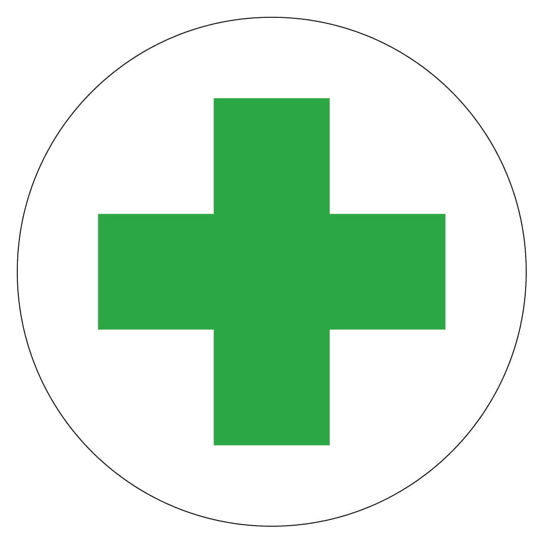 Førstehjælp hvidt hjelmmærke