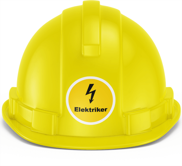 Elektriker hjelmmærke front