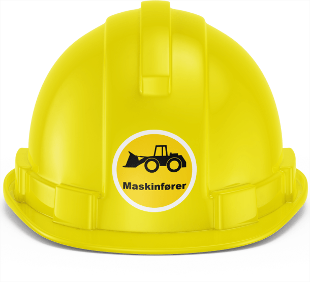 Maskinfører hjelmmærke front