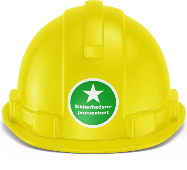 Sikkerhedsrepræsentant hjelmmærke front