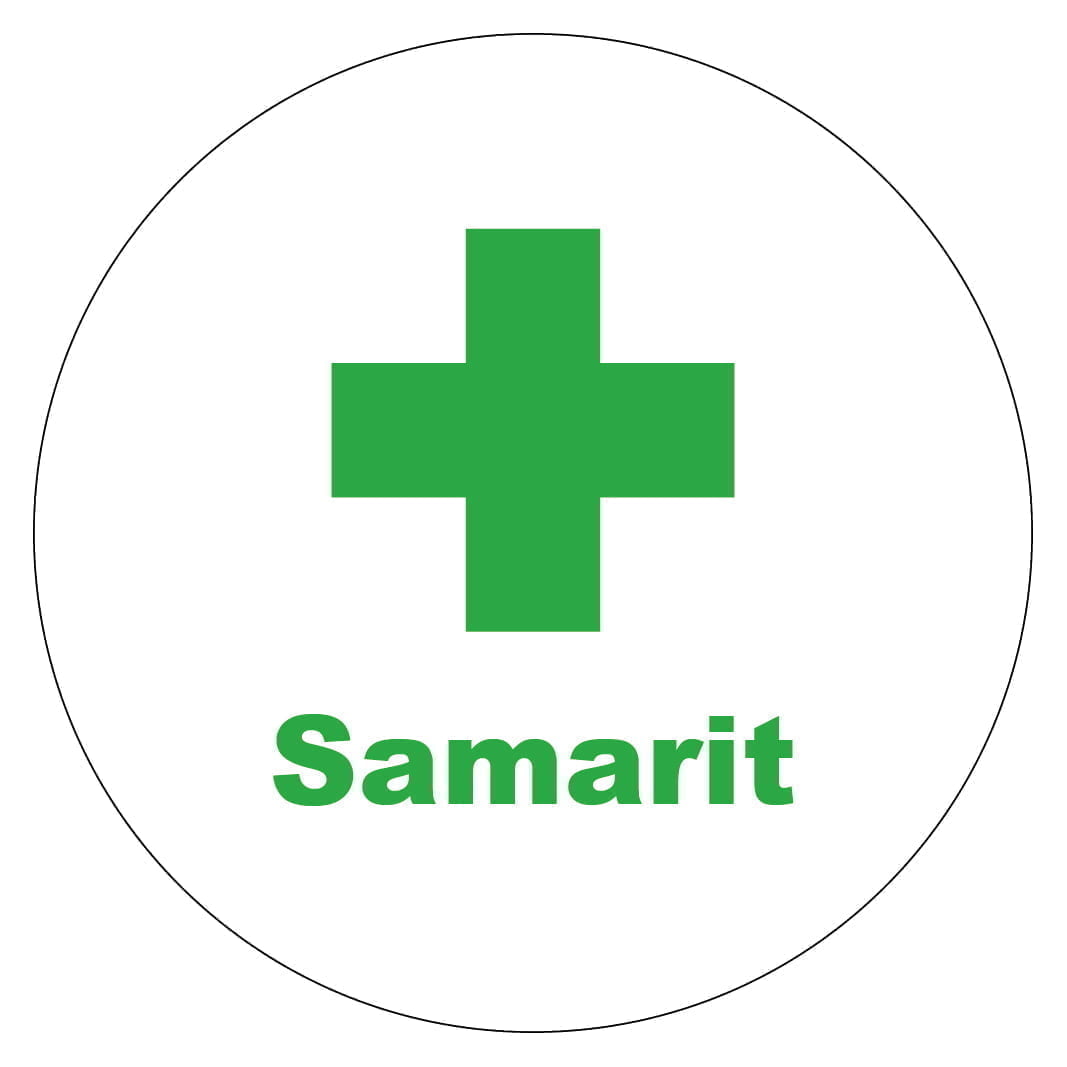 Samarit hvidt hjelmmærke