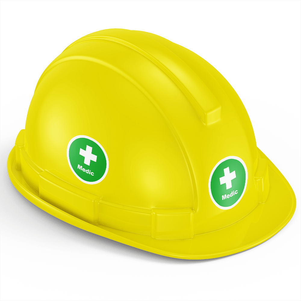 Medic grønt hjelmmærke side