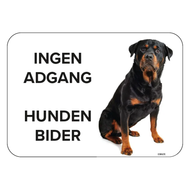 Ingen adgang! Hunden bider! Hunde skilt