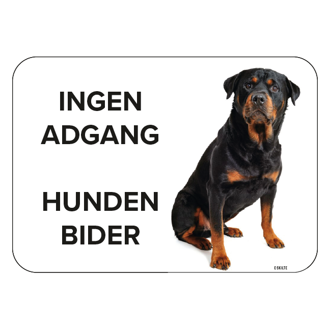 Ingen adgang! Hunden bider! Hunde skilt