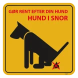 Gør rent efter din hund hund i snor . Hundeskilt