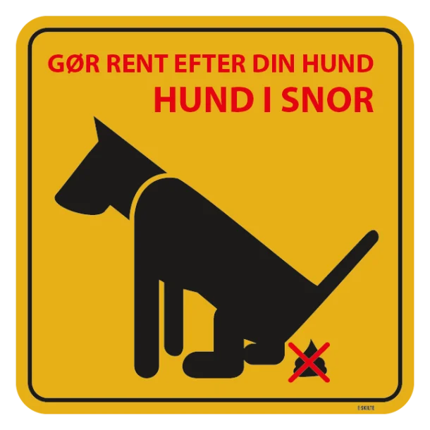 Gør rent efter din hund hund i snor . Hundeskilt