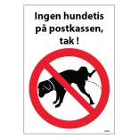 Ingen hundetis på postkassen, tak! Hundeskilt