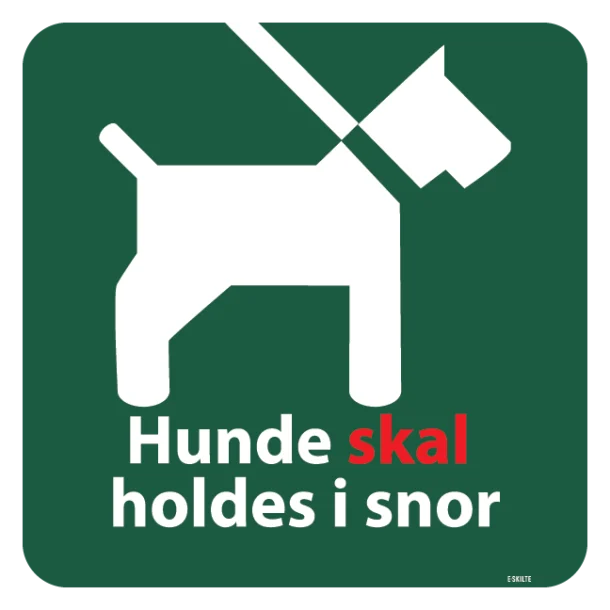 Hunde skal holdes i snor. piktogram skilt