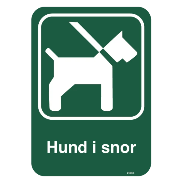 Hundeskilt - Hund i snor