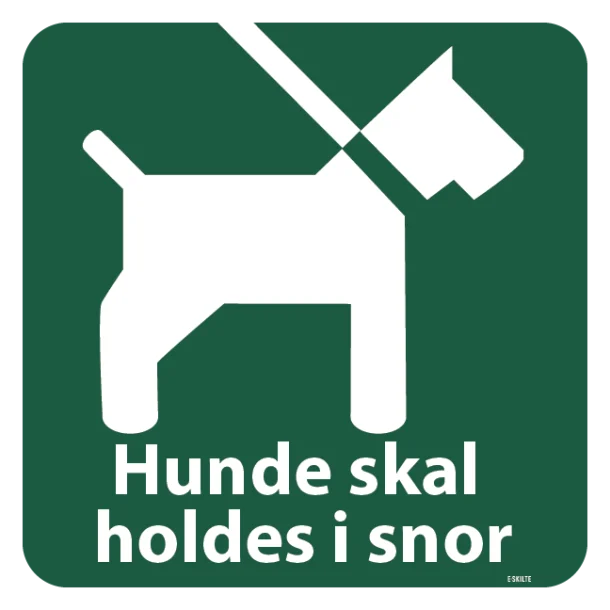 Hunde skal holdes i snor. piktogram skilt