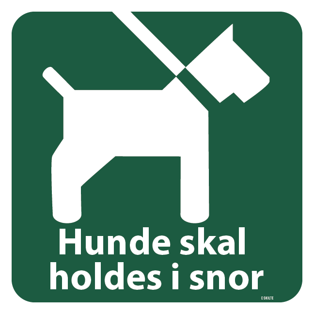 Hunde skal holdes i snor. piktogram skilt