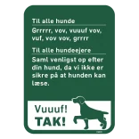 Saml venligst op efter din hund skilt Hundesprog