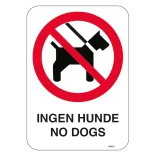 Ingen hunde No dogs. Hundeskilt