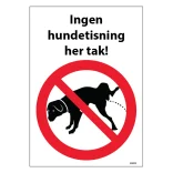 Ingen hundetisning her tak. Hundeskilt