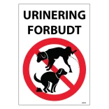 Urinering forbudt. Hundeskilt