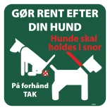 Gør rent efter din hund. Hundeskilt