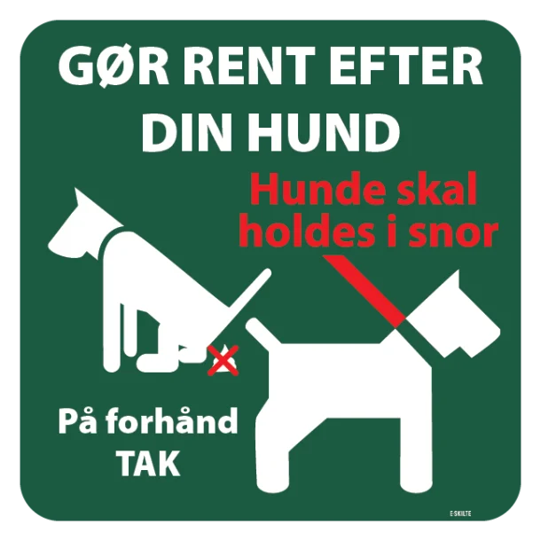 Gør rent efter din hund. Hundeskilt