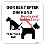 Gør rent efter din hund Hvidt. Hundeskilt