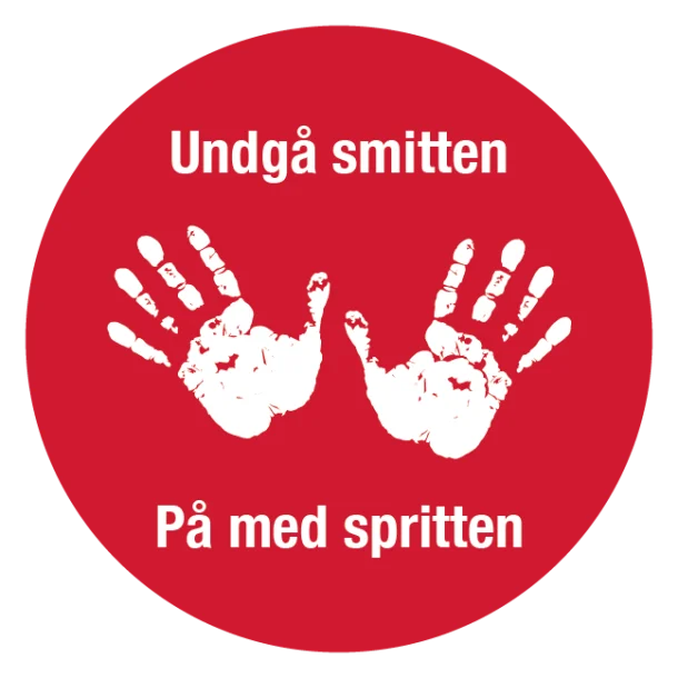 Håndsprit - Undgå smitten på med spritten skilt