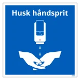 Husk håndsprit - vægdispenser skilt