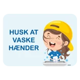 Husk at vaske hænder - børn skilt