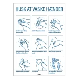 Husk at vaske hænder guide skilt