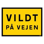 Vildt på vejen Skilt