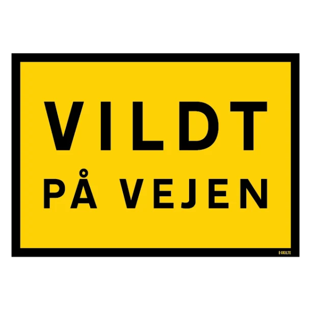 Vildt på vejen Skilt