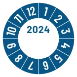 Kalibreringsmærker for 2024 i blå med logo