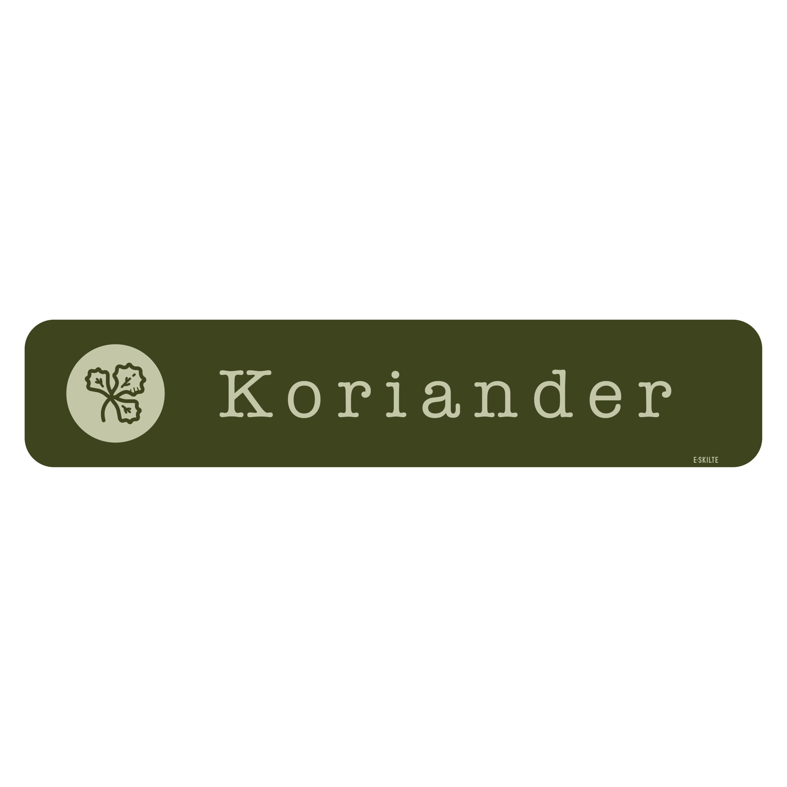 Koriander grønt køkkenhaveskilt