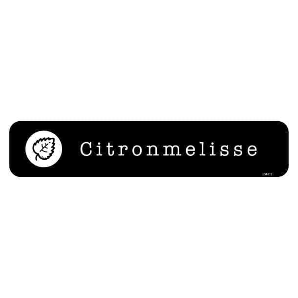 Citronmelisse sort køkkenhaveskilt