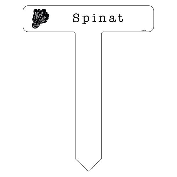 Spinat køkkenhaveskilt spyd