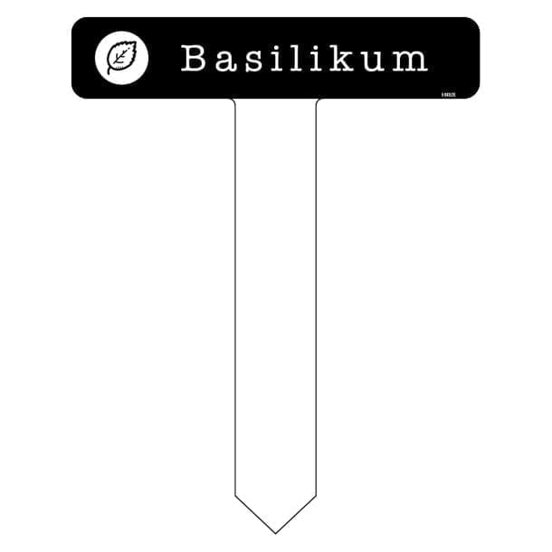 Basilikum sort køkkenhaveskilt spyd