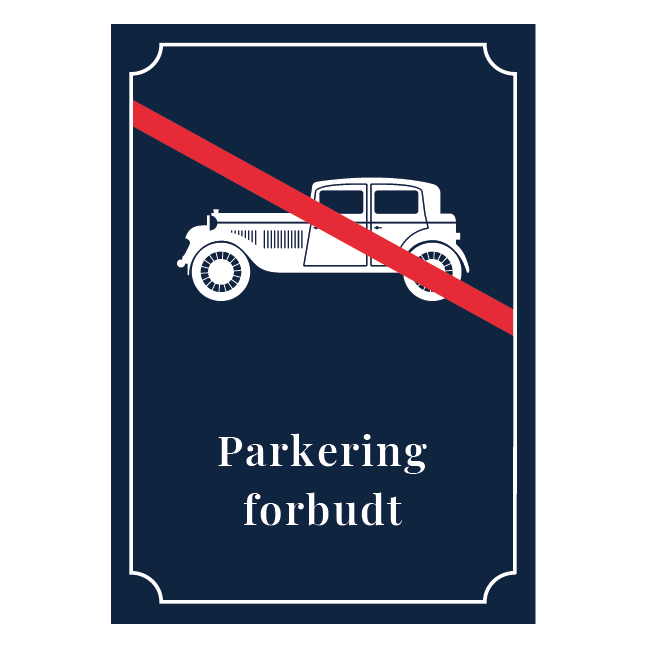 Klassisk parkering forbudt skilt