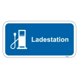 Ladestation blåt stander skilt