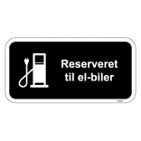 Reserveret til el-biler sort stander skilt