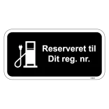 Reserveret til dit reg. sort stander skilt