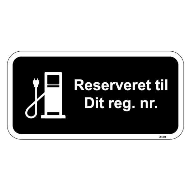 Reserveret til dit reg. sort stander skilt