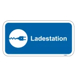 Ladestation blåt oplader skilt