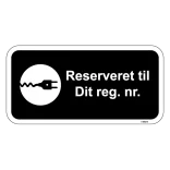 Reserveret til dit reg. sort oplader skilt