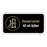 Reserveret til el-biler sort/gult ladestander skilt