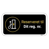 Reserveret til dit reg. sort/gult ladestander skilt