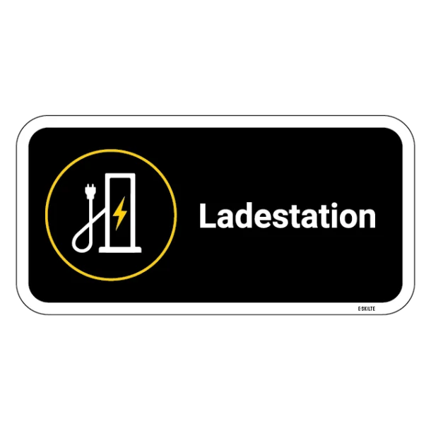 Ladestation sort/gult ladestander skilt